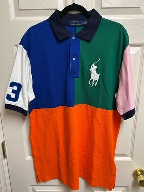 Ralph Lauren Polo Shirt in Navy, Royal Blue and Green